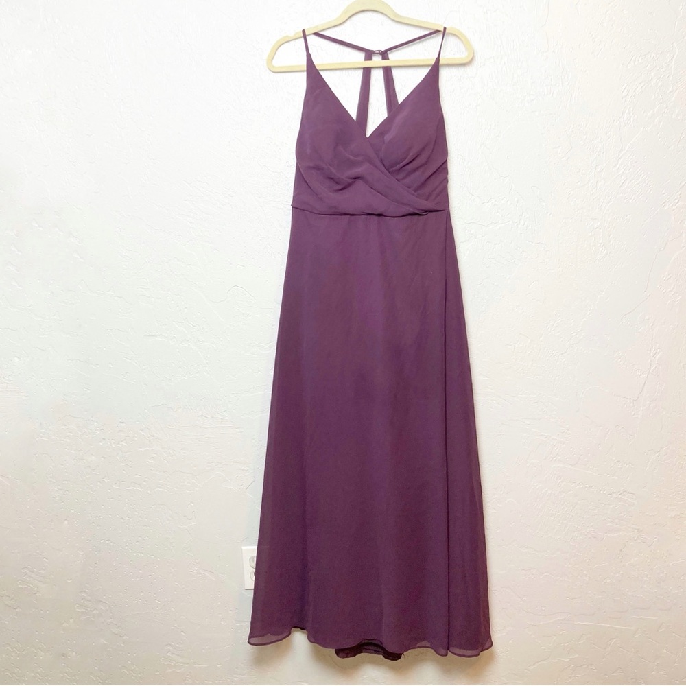 Azazie Plum Purple Spaghetti Strap Wedding Dress - Picture 2 of 8
